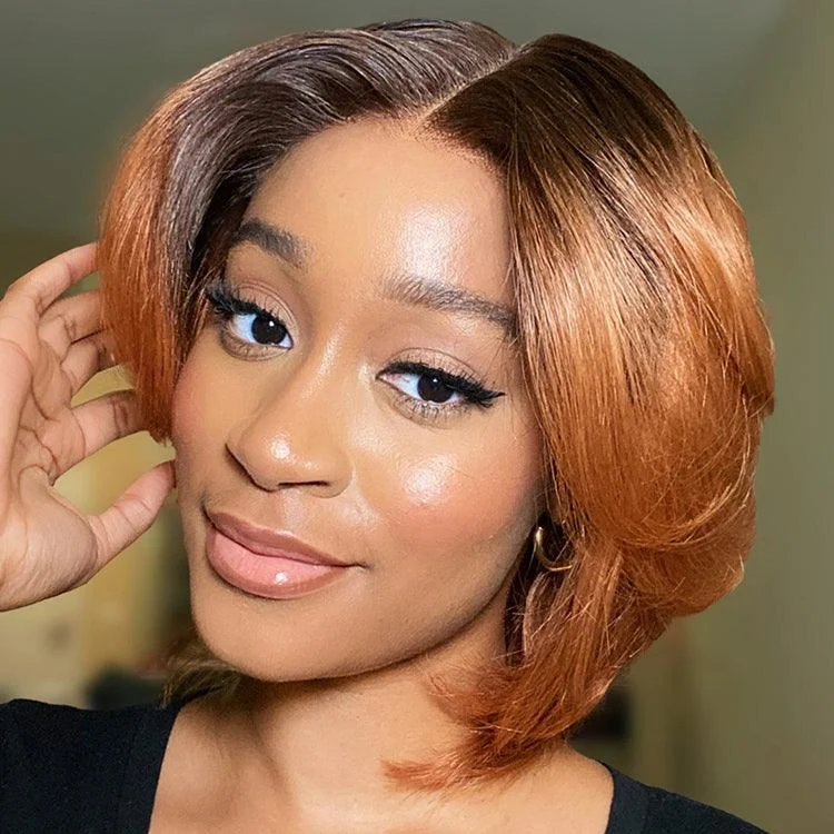 Wig repair kit DIY-1 SEC INSTALL WIG | Elegant Boss Vibe Short Pixie Cut Ombre Ginger Glueless Minimalist HD Lace Wig Ready to Go