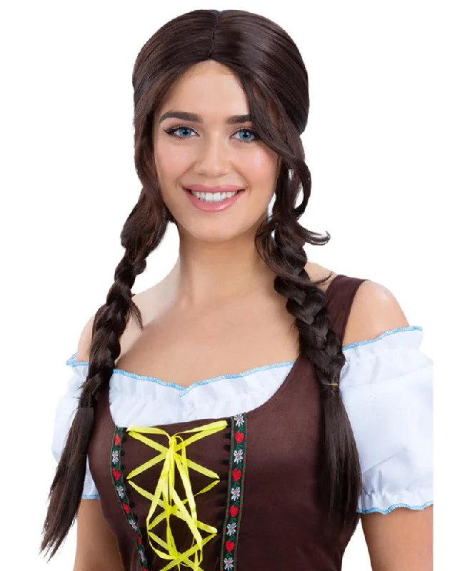 Short gray wig wavy-Bavarian Maid Braided Wig