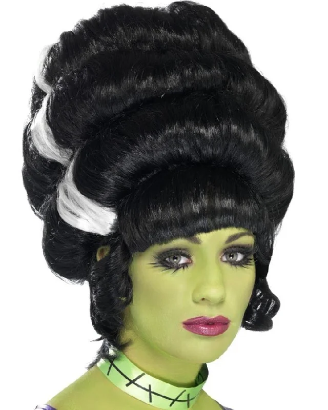 Short black wig for sale-Bride of Frankenstein Black Wig