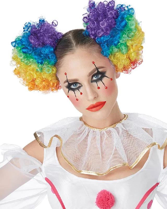 Lace wig for spring-Clown Puffs Curly Rainbow Wig