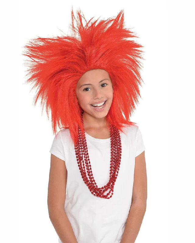 Wig for night out-Team Spirit Red Crazy Wig