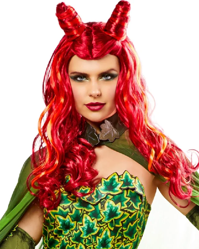 Short red wig curly-DC Comics Poison Ivy Adult Wig