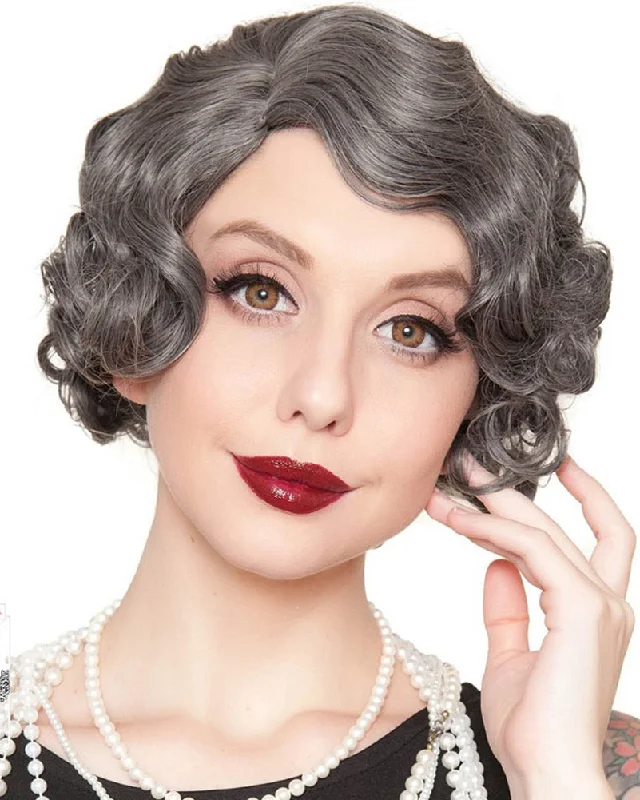 Wig for humid climate-20s Flapper Finger Premium Grey Wig