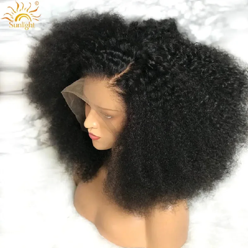 Short red wig wavy-Brazilian Afro Kinky Curly Wig 13x4