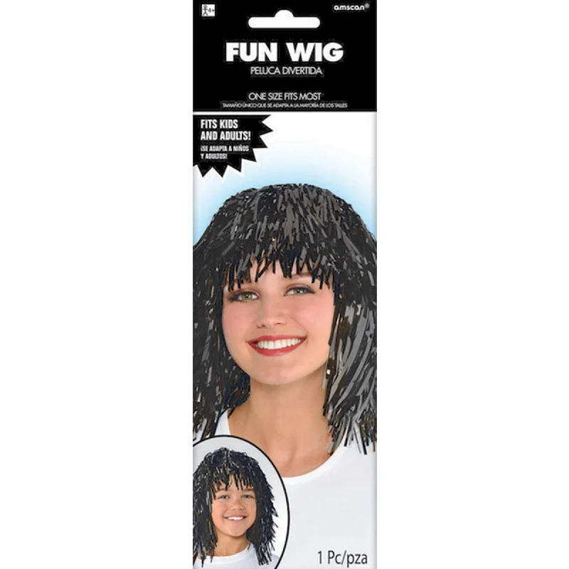 Synthetic wig for spring-Team Spirit Fun Wig Black