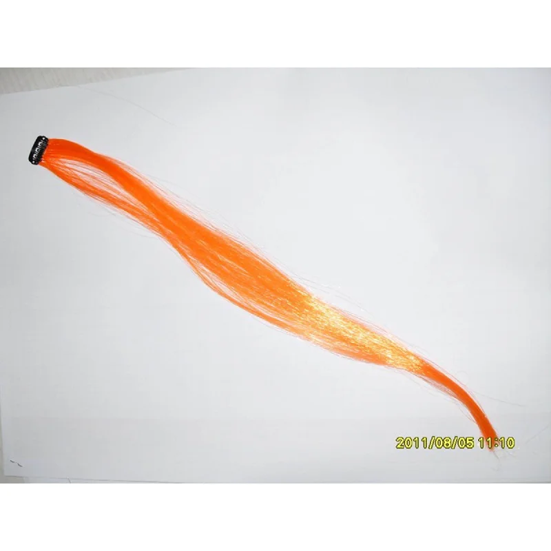 Long red wig wavy-Team Spirit Orange Hair Extension