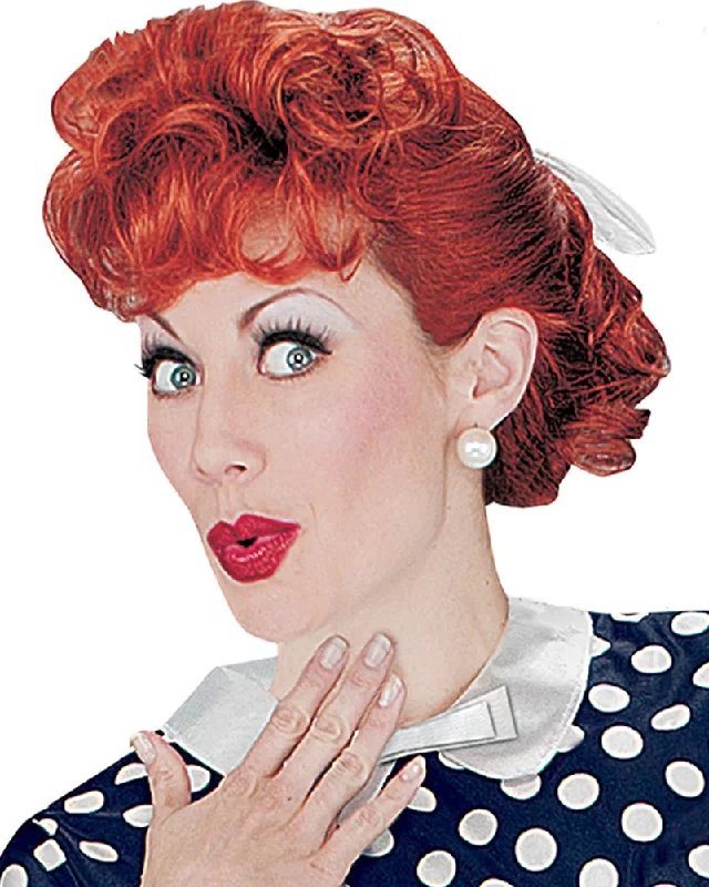 Full lace wig for updos-50s I Love Lucy Auburn Wig