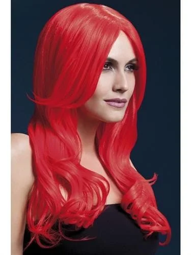 Short red wig for women-Khloe Wig - Neon Red