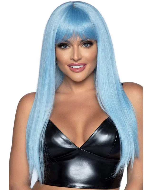 Lace wig for winter-Long Blue Wig