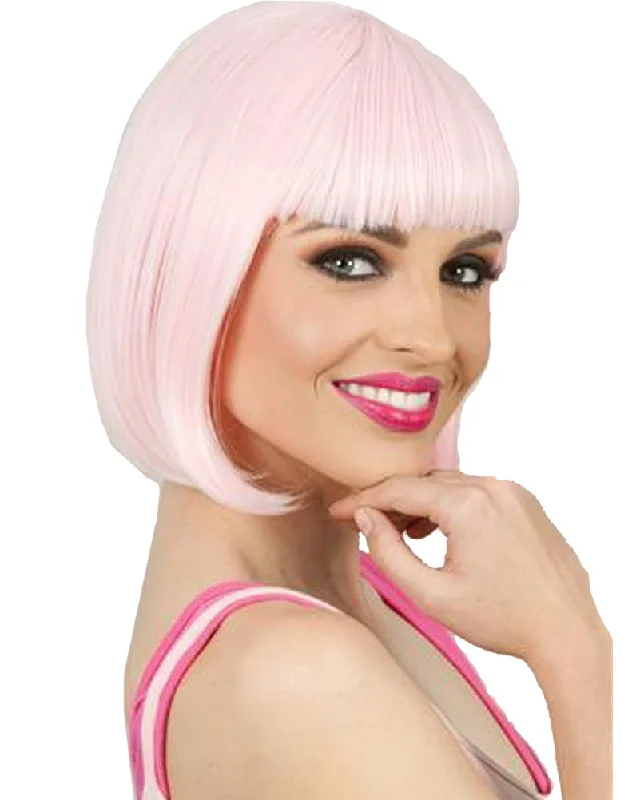 Blonde wig for party-Long Bob Light Pink Wig