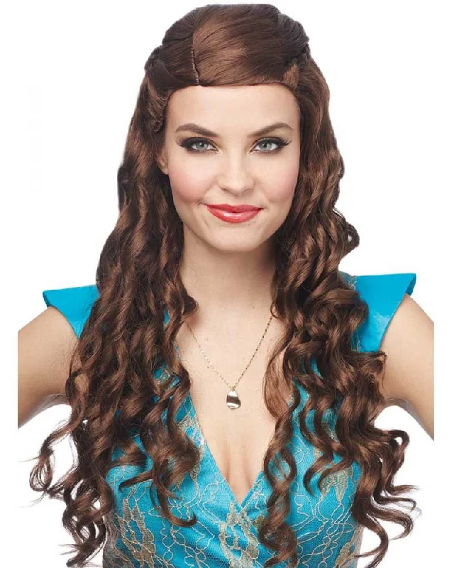 Long bob wig black-Medieval Princess Brown Wig