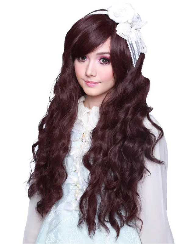 Long blonde wig curly-Mermaid Premium Burgundy Black Wig