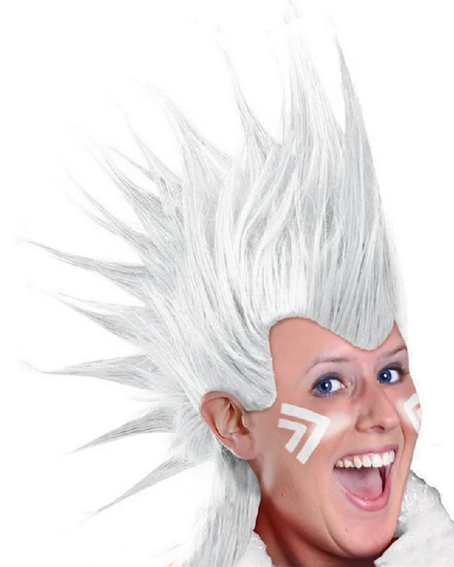 Lace wig for spring-Team Spirit Mohawk Wig White