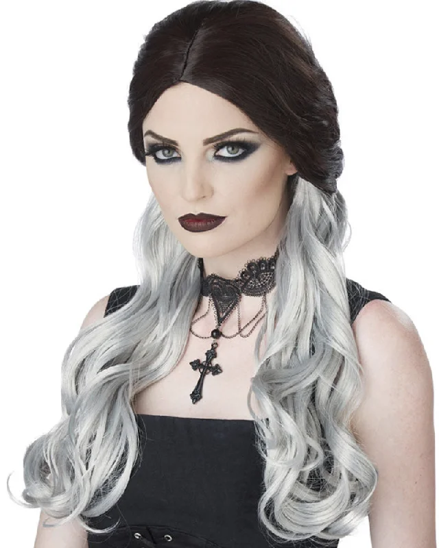 Wig for drag performance-Morbid Mistress Black and Grey Wig