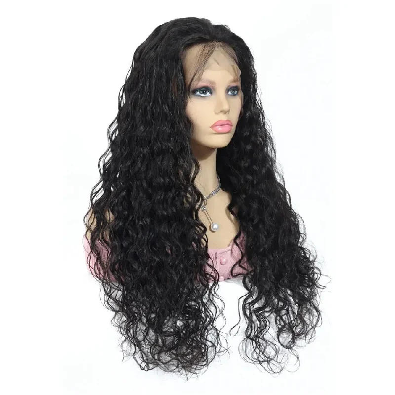 Synthetic wig for fall-Natural Water Wave Wig 13X4 Lace Front