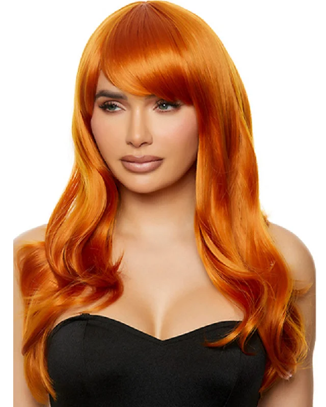 Lace wig for winter-Orange Curly Wig