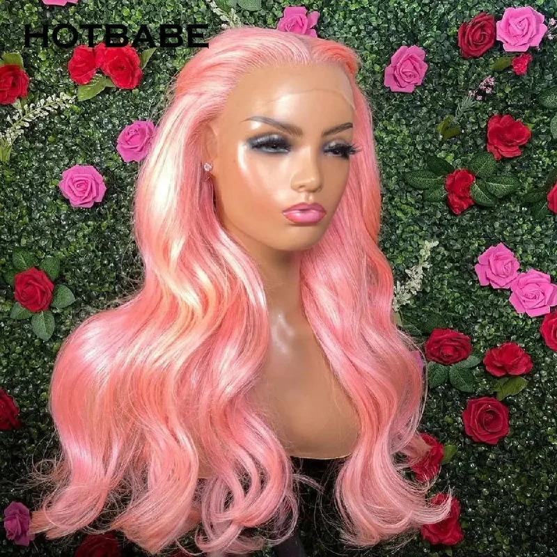 Wig for calm style-Pink Wig 13x6 Transparent Lace Front