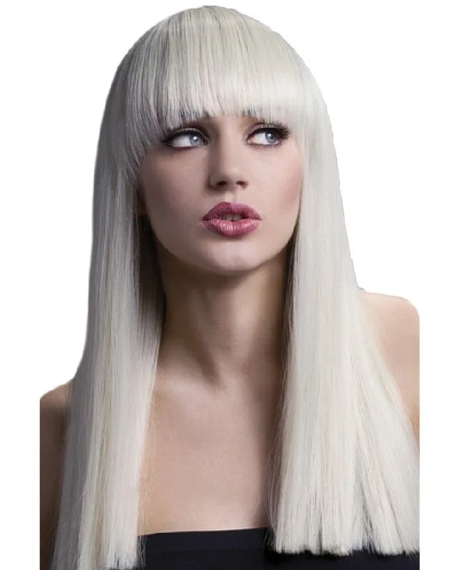 Lace front wig gray-Professional Long Blonde Wig