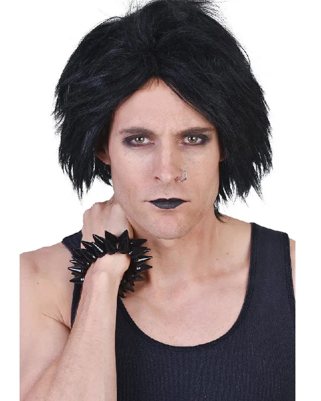 Wig for vivid look-Robert Emo Short Black Wig