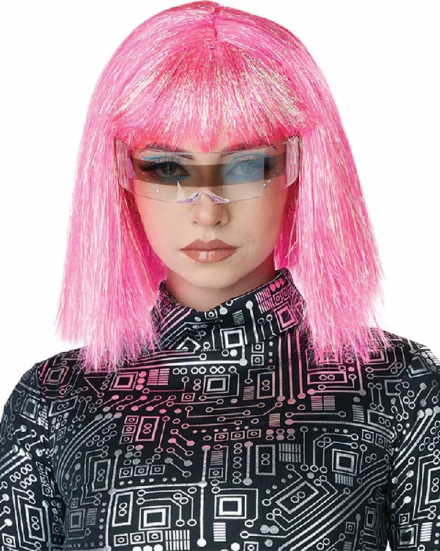 Lace wig for spring-Shimmering Pink Bob Wig