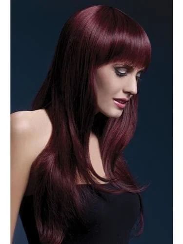 Long straight wig purple-Sienna Wig - Black Cherry