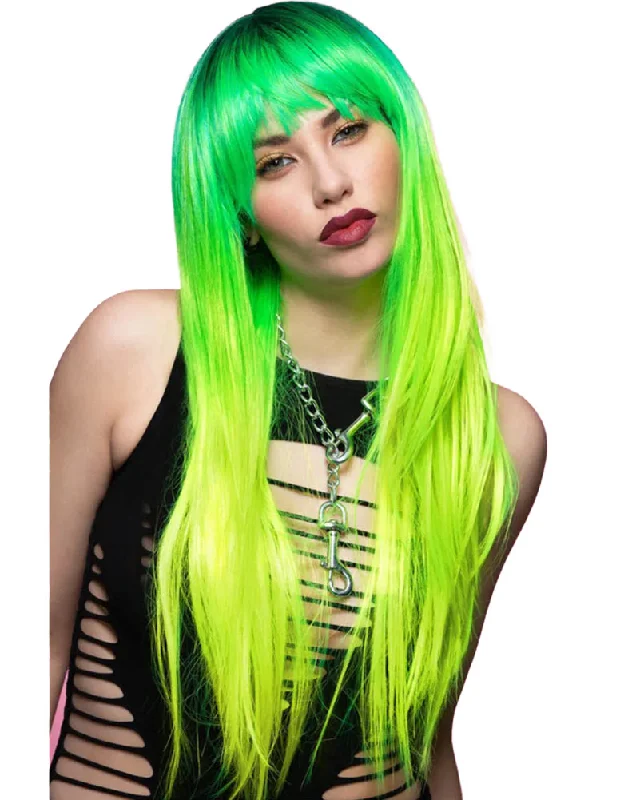 Short blonde wig wavy-Sunshine Super Lizard Downtown Diva Green Wig