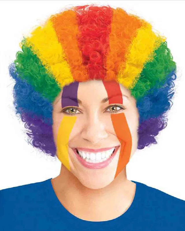 Short black wig wavy-Team Spirit Short Curly Rainbow Wig