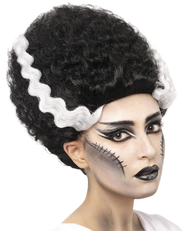 Medium wavy wig black-Universal Studios Monsters Bride of Frankenstein Deluxe Wig