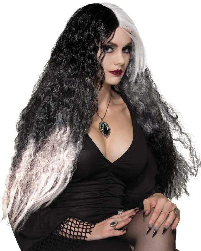 Auburn curly wig long-Witch and Wizard Black and White Wig