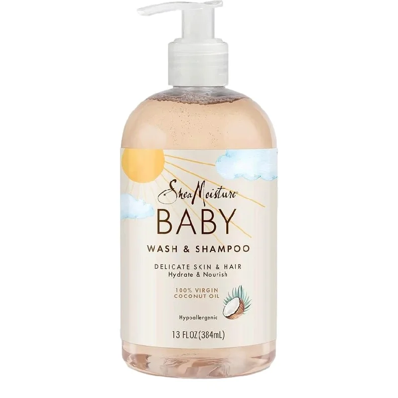 High-shine lacquer-Shea Moisture 100% Virgin Coconut Oil Baby Wash & Shampoo 24 Piece 13 Oz.