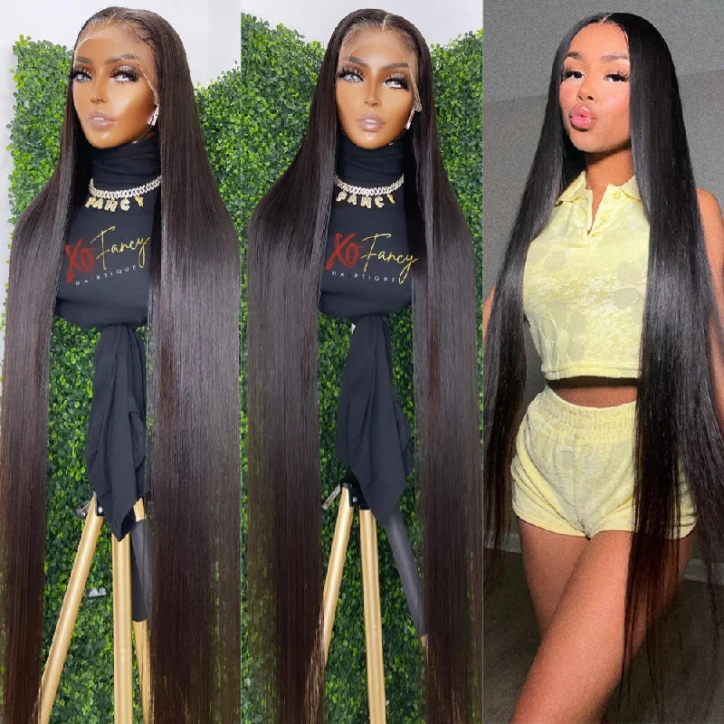 real person hair ring event bundle-28inch-40inch Straight  13x4 Lace Frontal Wig  Long Human Hair Wigs