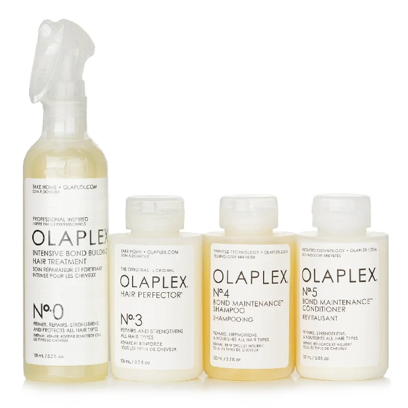 Rinse-out conditioner-Olaplex Hair Repair Treatment Kit: No. 0 Intensive Treatment+No. 3 Hair Perfector+No. 4 Bond Shampoo+No. 5 Bond Conditioner  4pcs