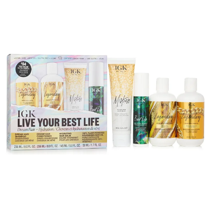 Gentle shampoo-IGK Live Your Best Life - Shampoo, Conditioner, Hair Balm, Hair Oil  Set