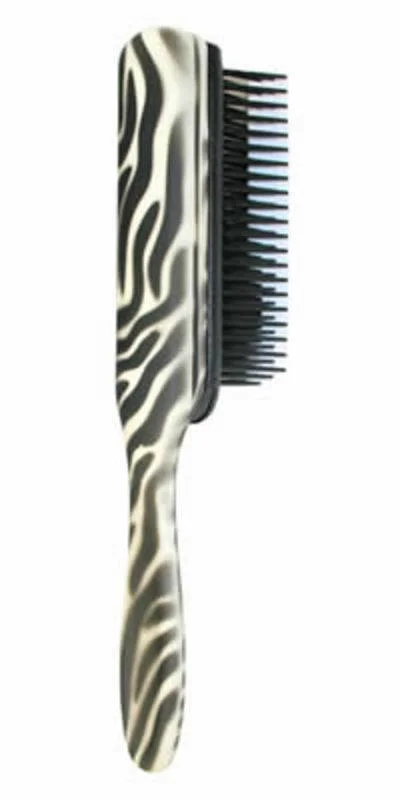 Sleek lotion-Shine wax-DENMAN CLASSIC 7-ROW WHITE ZEBRA PRINT HANDLE