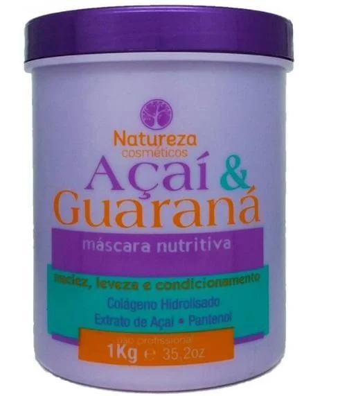 Hair care tips for hair thickness-Acai and Guarana Softness Lightness Conditioning Nourishing Mask 1Kg - Natureza