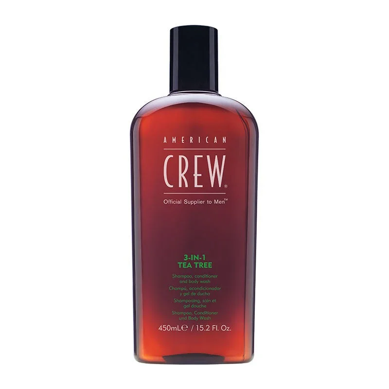 Hair care routine for sweaty scalp-American Crew 3In1 Tea Tree 450ml