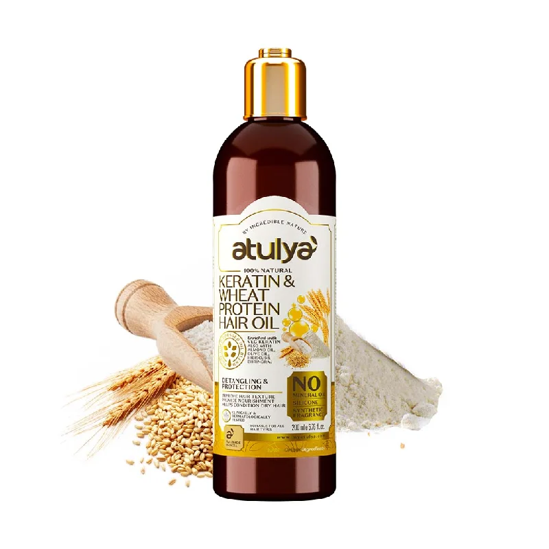 Hair care tips for hair vitality-atulya Keratin & Wheat Protein Hair Oil - 200ml (Buy 3 Products & Get Rs.300 Off)