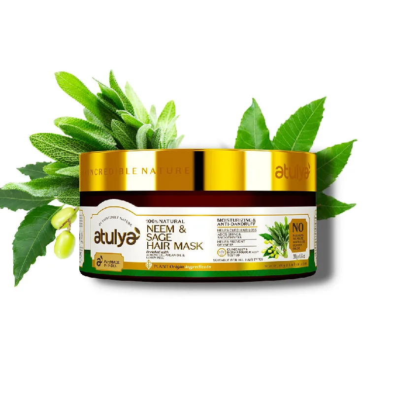 Hair care products with rosehip-atulya Neem & Sage Hair Mask - Sulphate & Parabens Free(100% Natural) (Buy 3 Products & Get Rs.300 Off)