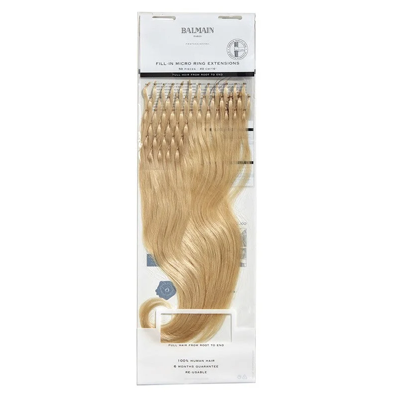 Curl refreshing lotion-Balmain Fill-in Micro Ring Extensions Human Hair 40cm 50pcs