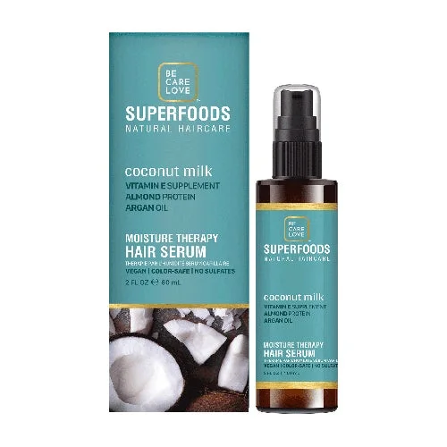 How to protect hair from chlorine-Be.Care.Love SuperFoods Coconut Milk Weightless Moisture Leave-in Serum 2 oz