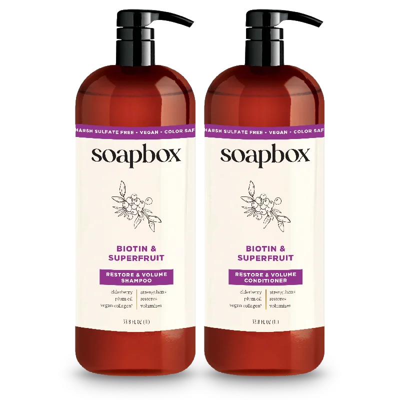 Aloe vera conditioner-Biotin & Superfruit Volumizing Shampoo + Conditioner Set - 1 Liter