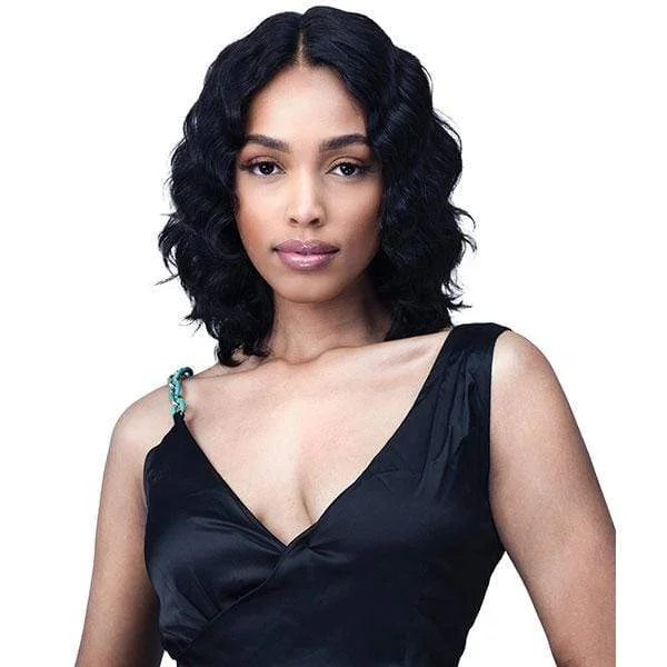 real person hair ring clearance sale-Bobbi Boss 100% Virgin Remy Human Hair HD Lace Wig - BNLFLD12 LOOSE DEEP 12