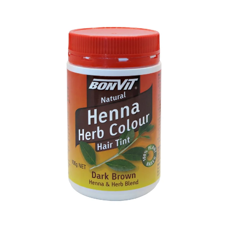 Bonding balm-BONVIT Natural Hair Tint Henna Herb Colour (Henna & Herb Blend) 100g Dark Brown