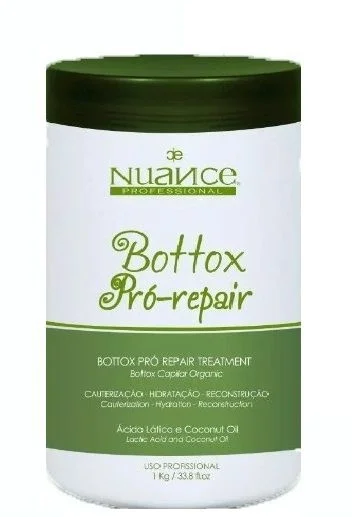 Natural hair care for hair thickness-Brazilian Cauter Organic Treatment Mask Bottox Pro Repair No Formol 1kg - Nuance