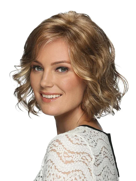 Synthetic wigs for charity galas-Short Curly Honey Brown Lace Front Synthetic Wigs(Buy 1 Get 1 Free)