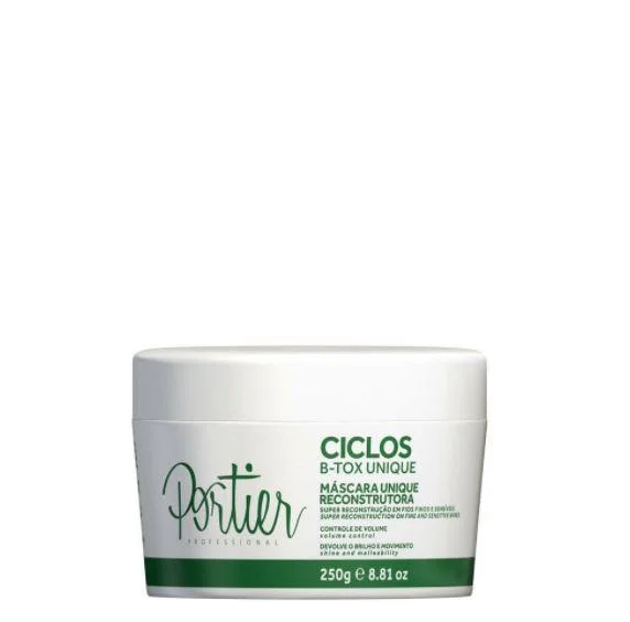 Hair care for thin tight curls-Ciclos B-Tox Unique Reconstruction Hair Shine Malleabillity Mask 250g - Portier