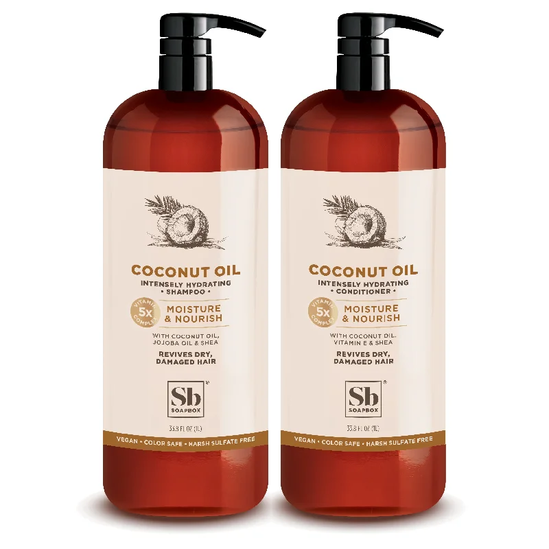 Coconut & Shea Deep Moisture Shampoo + Conditioner Set - 1 Liter