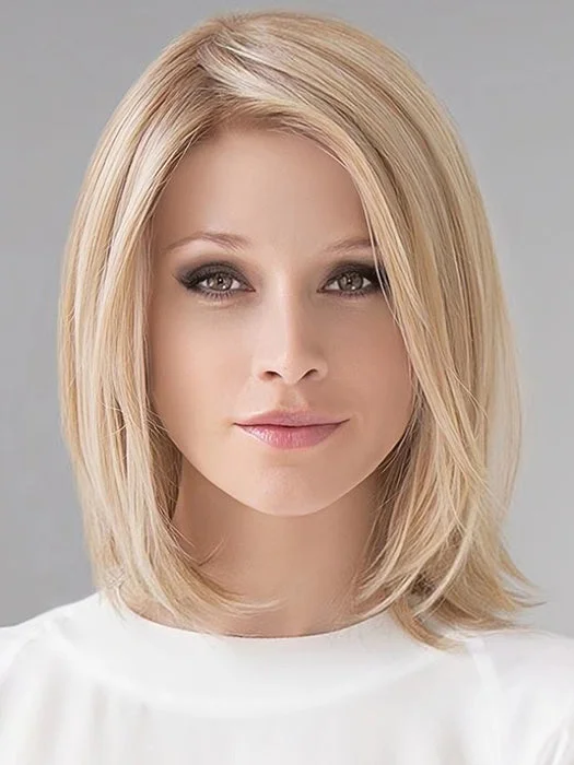 Synthetic wigs for chic style-Stunning Medium Straight  Blonde Synthetic Wigs(Lace Part)