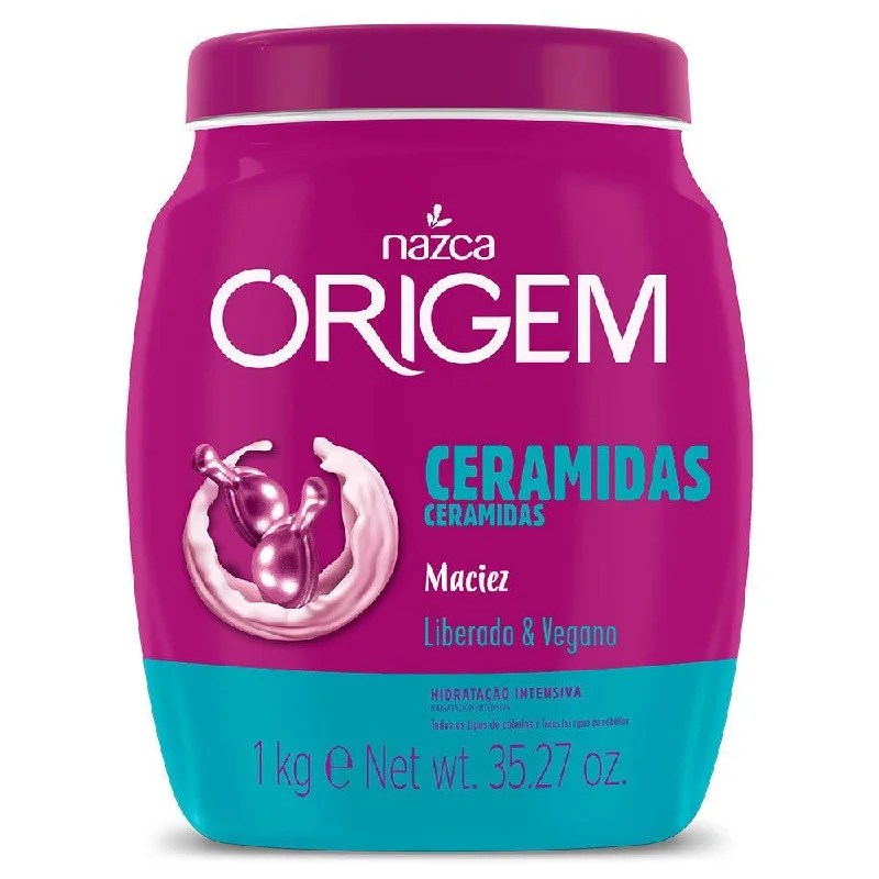 Best hair care for fragile ends-Origem Ceramidas Moisturizing Cream Ceramides Softness Hair Mask 1kg - Nazca