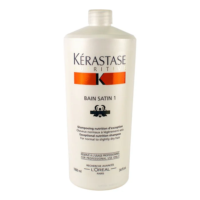 Scalp repairing serum-Kerastase Nutritive Bain Satin 1 Exceptional Nutrition Shampoo (For Normal to Slightly Dry Hair) 1000ml/34oz